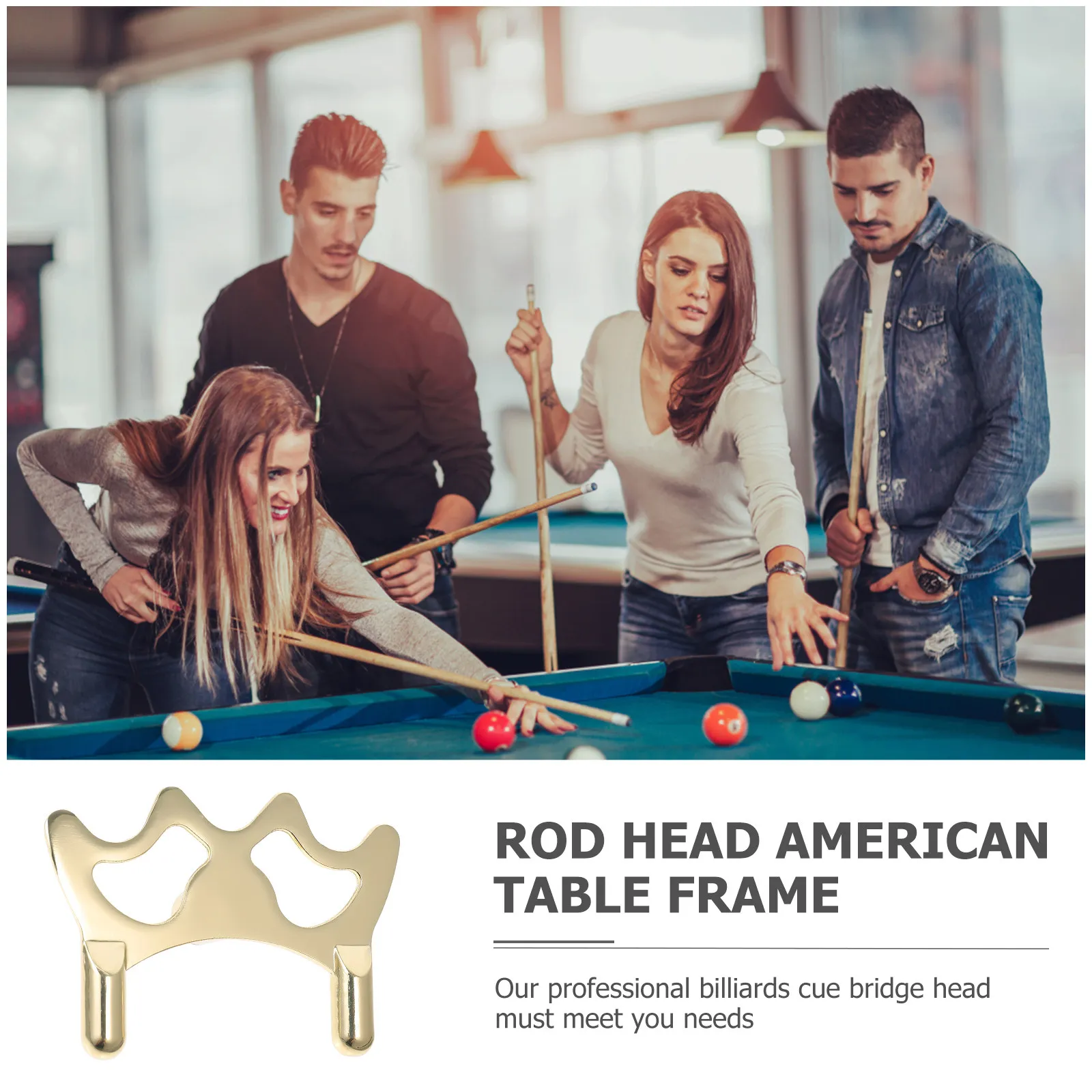 프리미엄 알루미늄 합금 당구 큐 브리지 헤드, 컴팩트하고 휴대 가능한 디자인, 풀 큐 홀더, 테이블 위에 안정적으로 고정, 스누커 액세서리