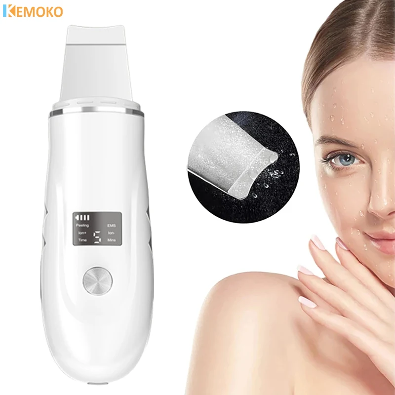 Ultrasonic Facial Scrubber Blackhead Remover Facial Shovel Deep Cleaning Pore Acne EMS Lifting Care facial cleansing brush blackhead remover facial cleaner facial scrubber skin scraper scraping instrument
