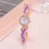 5pcs Fashion Versatile Watch For Women Watch 2023 Fashion Versatile Women's Love Watch Band Rhinestone Set Diamond British watch 6