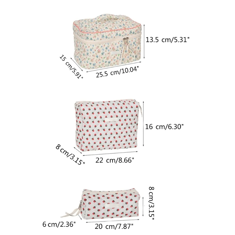 3pcs Practical and Fashionable Travel Toiletry Bag Makeup Case Set for Women