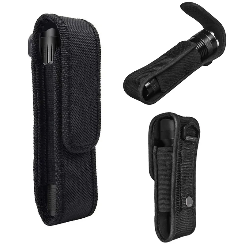 Tactical Flashlight Pouch Molle LED Torch Holster Waist Belt Police