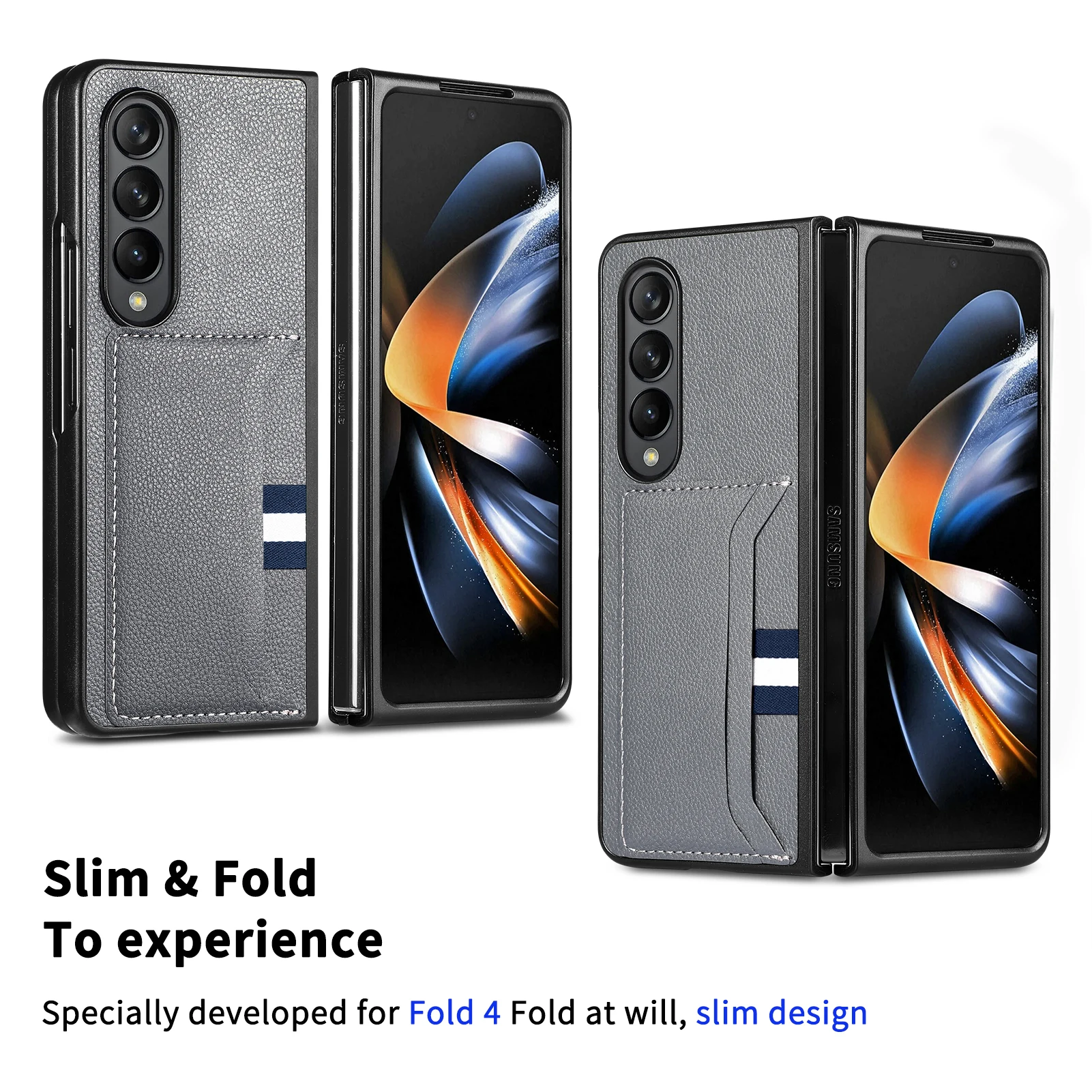 Custodia Pieghevole Portatile Antiurto Per Samsung Galaxy Z Fold4 Fold4 Fold4 4 Fold5 Fold2 Fold3 Custodia In Pelle Per Slot Per Schede