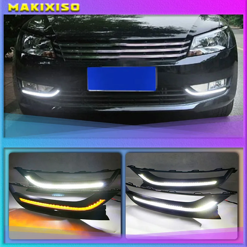 

Дневные ходовые огни для Volkswagen VW Passat 2013, 2014, 2015, Passat B7, светодиодные дневные ходовые огни, противотуманные фары, 1 пара