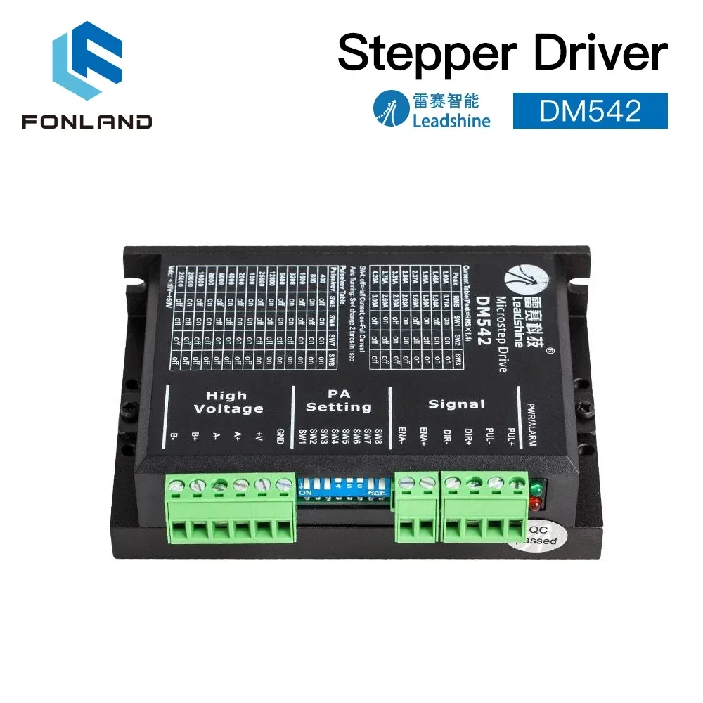 Stepper Motor Driver Leadshine DM542 2 Phase 20-50VAC 1.0-4.2A for NEMA17 NEMA23 Stepper Motor Controller 42 57 Motor