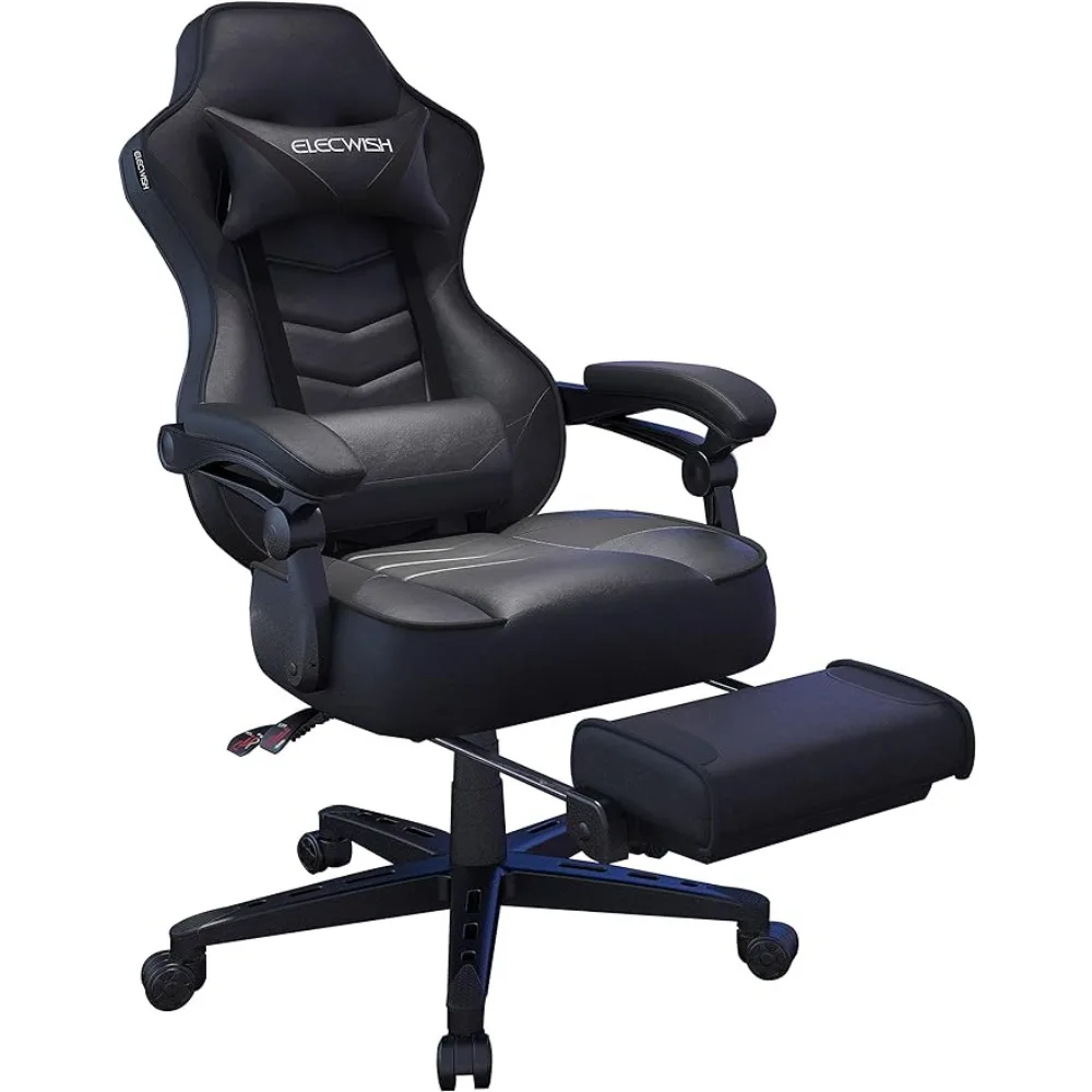 ELECWISH Gaming Chair, Reclining Computer Chair with Footrest and Lumbar Support, High Back Ergonomic Gamer Chair for Adults