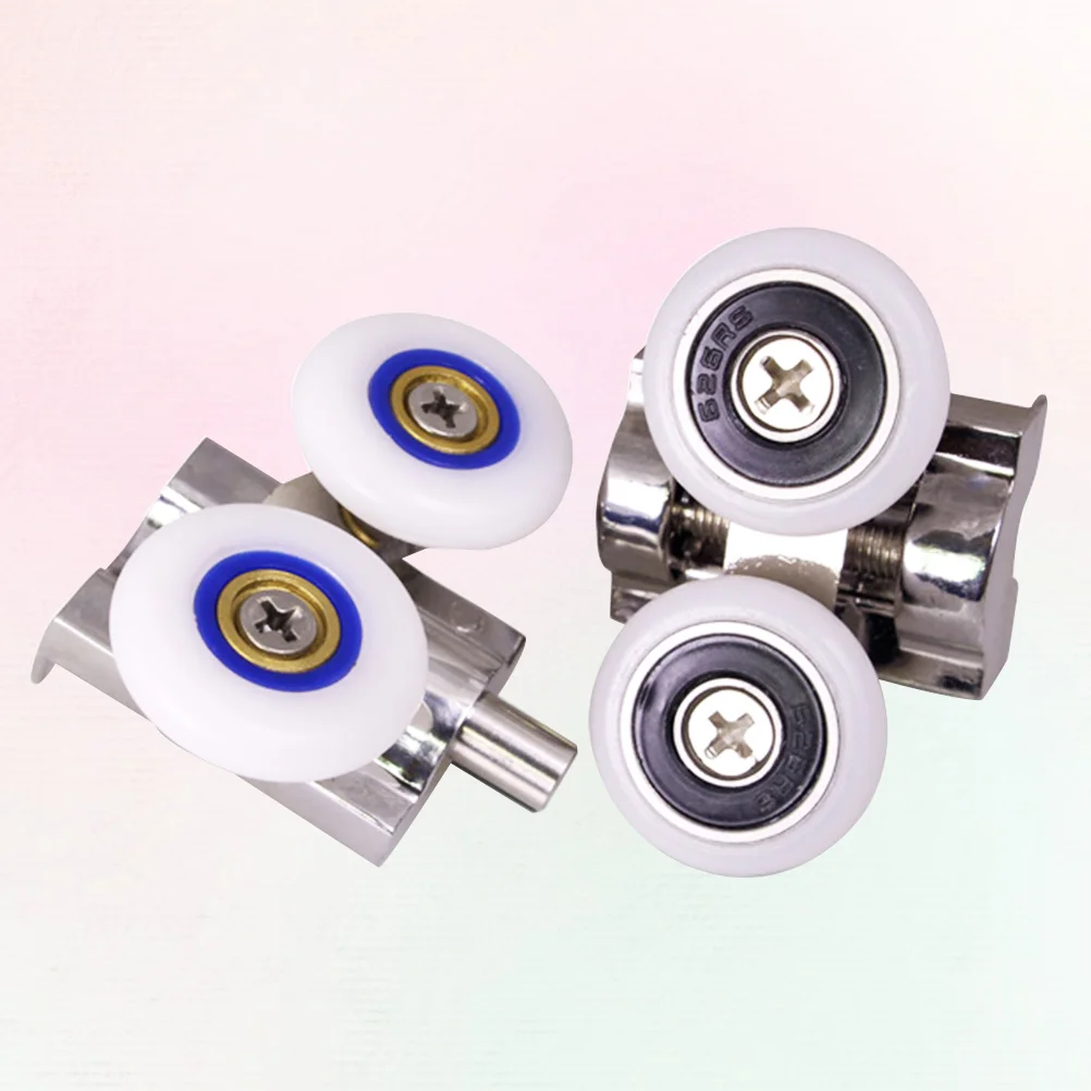 

2 Pcs Shower Door Wheel Replacement Sliding Rollers Double Wheeled Glass Bathroom