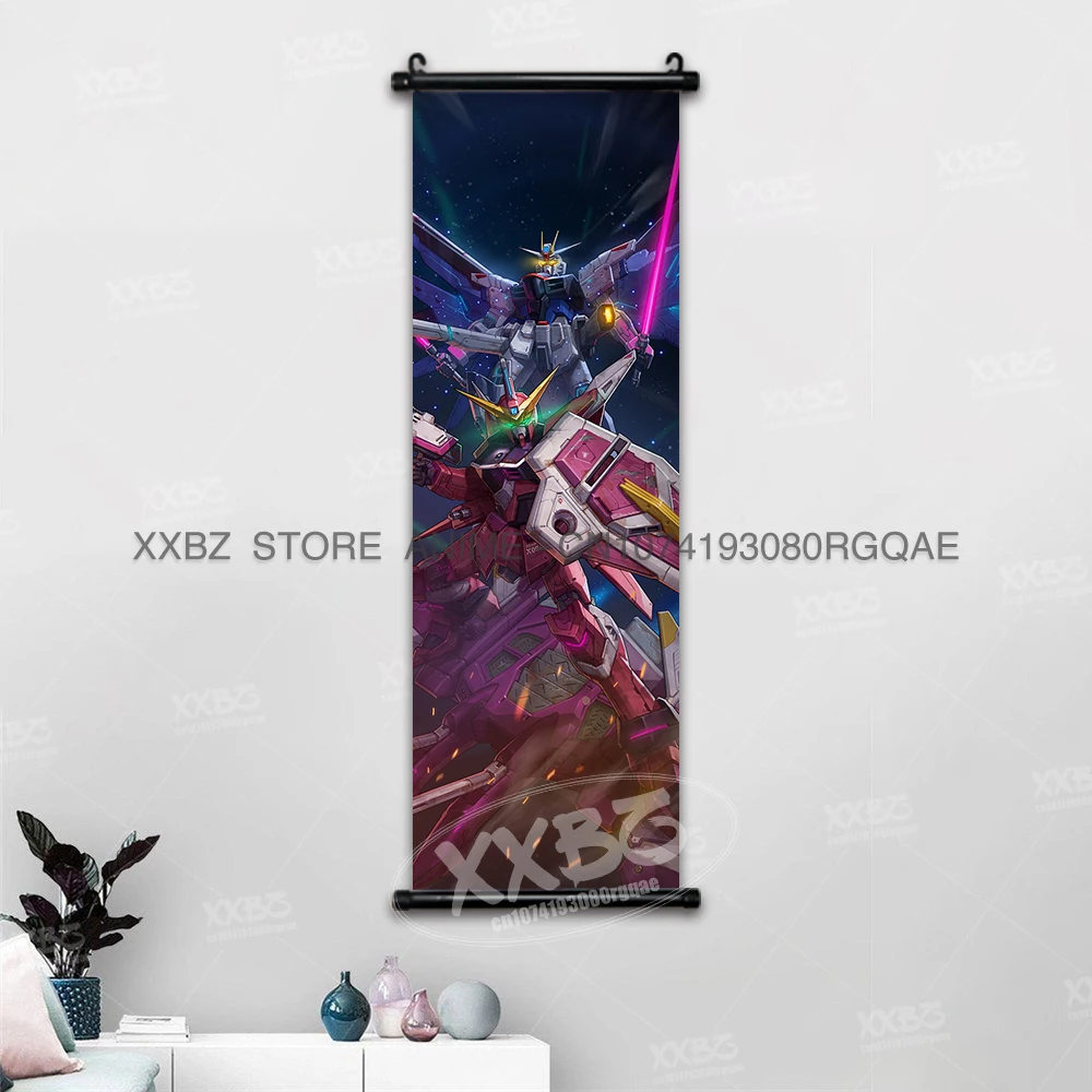 Anime Gundam Scrolls Wall Art - Mobile Suit Freedom & Destiny Hanging Decor Poster