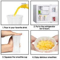 Machine à glaçons Slushy Cup, Zones faites à la maison, SmUnvétérans wn ie, Milkshake Bottle, Durable Slushy, Ice Cream Maker, Squeeze Slush, Quick Slushy Maker 3