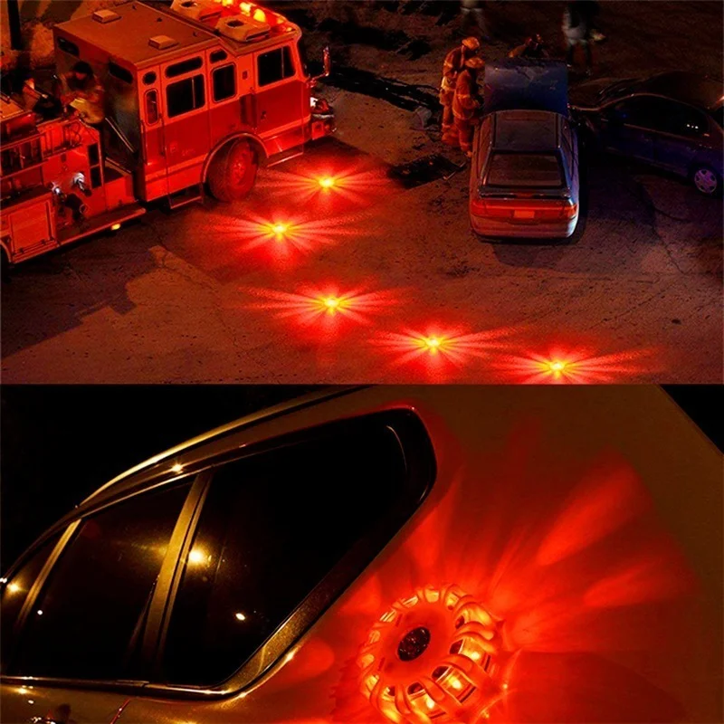 Car Emergency Light Traffic Road Safety Flare Strobe Signal Magnetic Beacon USB Rechargeable Flashing Red Warning Lamp for Car