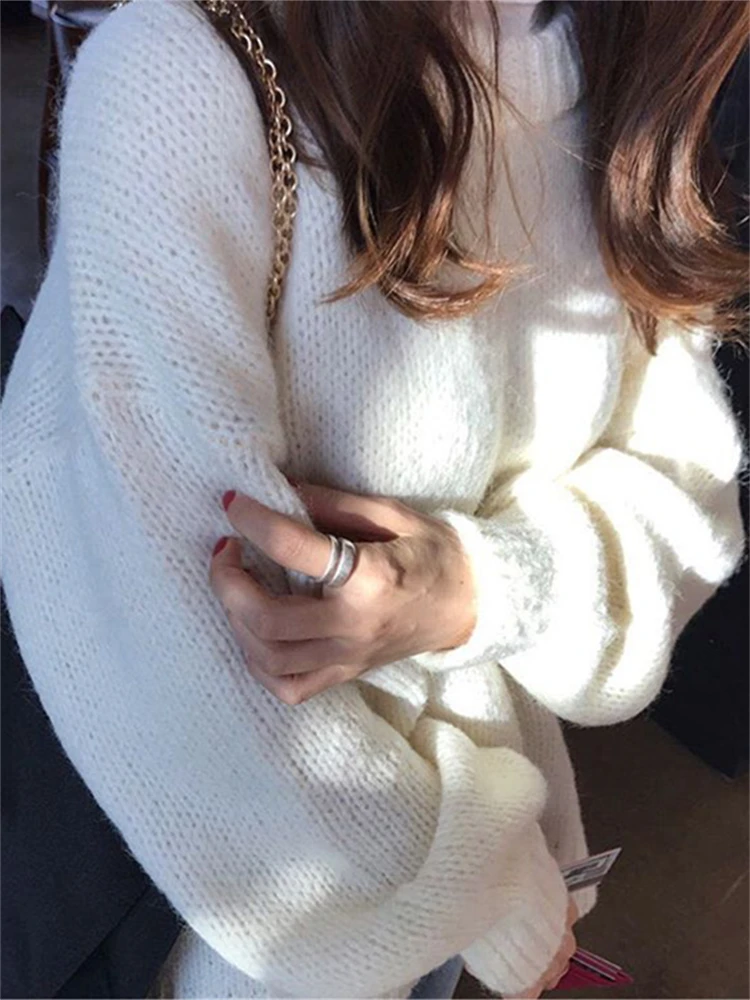

10 Colors Pink Women Sweater Womens Winter Sweaters Pullover Female Knitting Overszie Long Sleeve Loose Knitted Outerwear Thick