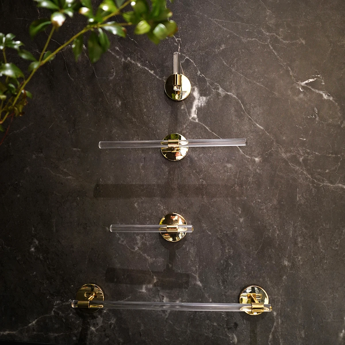 Light Luxury Gold Towel Rack, Paper Holder, Bathroom Hardware Accessories, Kitchen Acrylic Hooks
