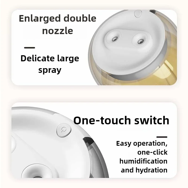 2.5L Humidifier USB Double Spray Home Dormitory Office Bedroom Desktop with Small Night Light Constant Temperature Aromatherapy 3