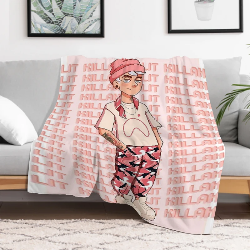 

Lit Killah Hip Hop Rap Blanket Warm Blankets Furry Bedspread on the Bed Knee Throw Sofa & Throws Double Fluffy Soft Decorative