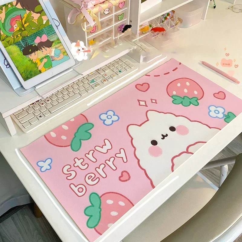 Large Mouse Pad Kawaii Non-slip Desktop Table Mat Student Desk Mat Cute Bear Bunny Mouse Pad Large Game Desk Organizer mouse pad coaster