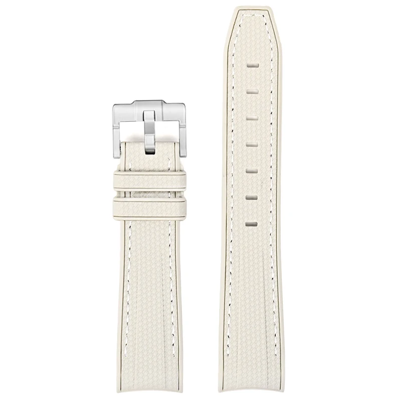 Diving Curved End Silicone Rubber Watch Strap, 20mm