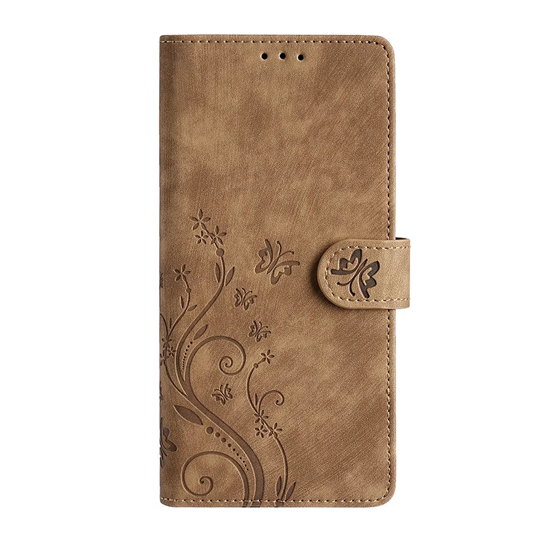 Elegant Carved PU Leather Flip Phone Case - Universal 4G Compatible