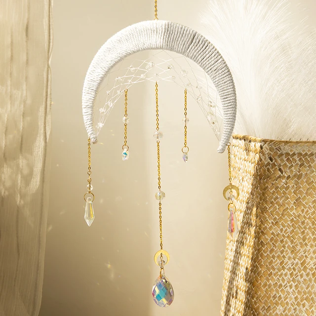 Crystal Dream Catcher Hold Suncatcher Lógó Dekoráció Szivárvány Napsütő Prizma Kristály Dísz Ablak Teraszkerthez - Image 6