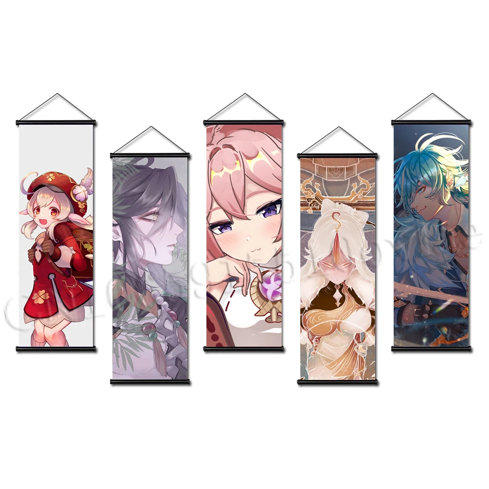 

Game Canvas Painting Genshin Impact Poster Klee Hanging Scrolls Ningguang HD Classic Art Print Home Children's Room Wall Picture