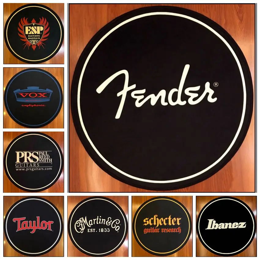Fender Guitar Round Carpet for Living Room Home Design Non-slip Gaming Chair Large Area Rugs Bedroom Floor Mat Living Room Rugs