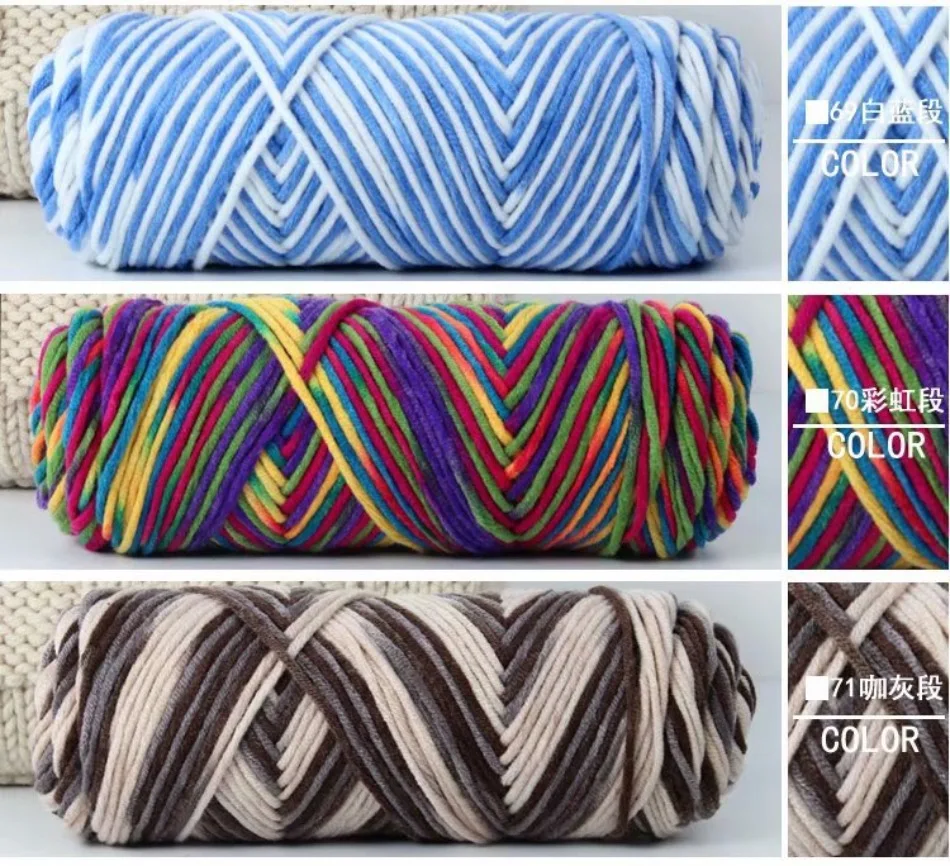 8Ply 100G/Roll Bulk Milk Cotton Yarn for DIY Knitting Scarves with Multiple  Strands and Thick Texture Braided Yarn Wholesale - AliExpress