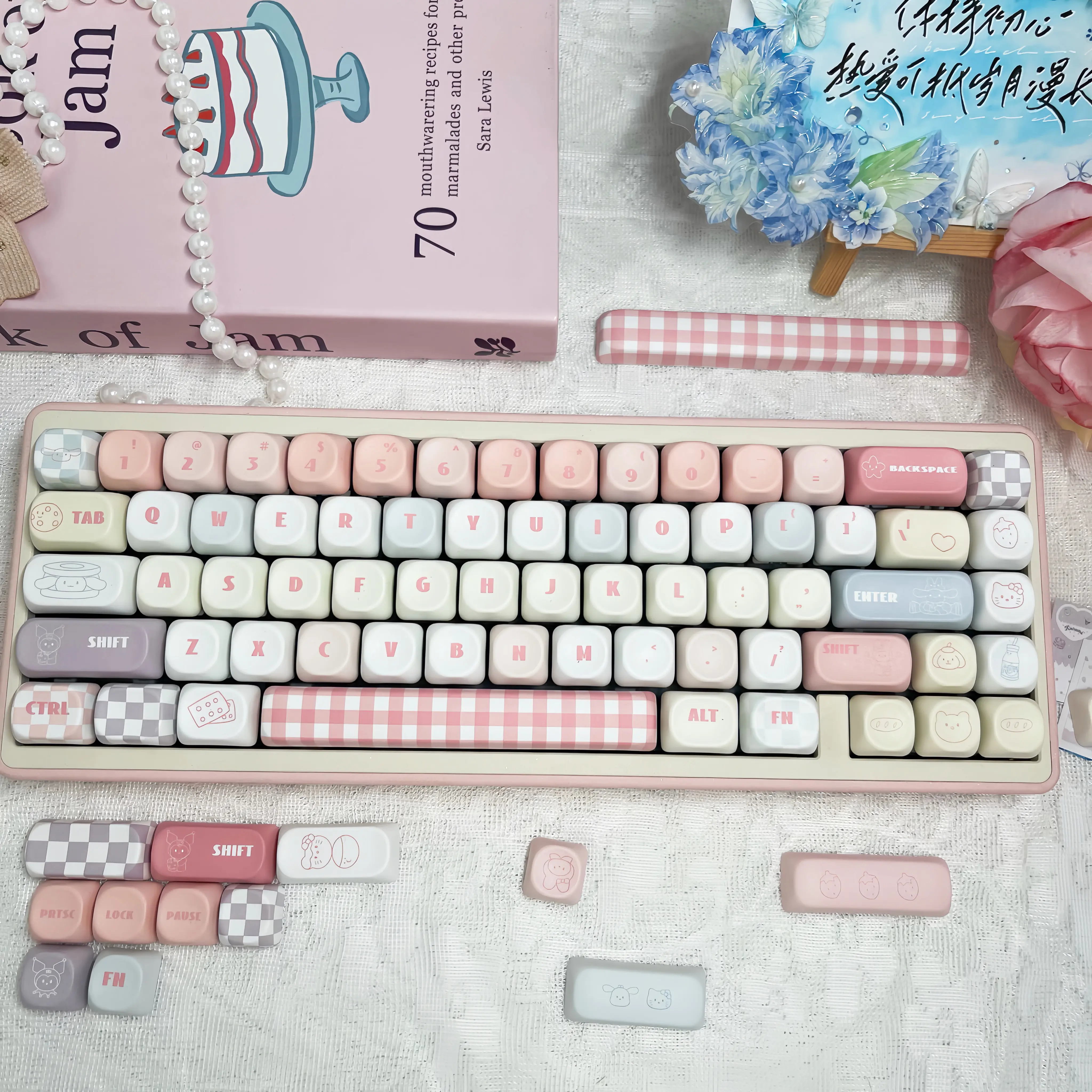 산리오 키캡 MOA 볼캡 PBT 핑크 여학생 귀여운 승화 64 68 75 84 87 98 108