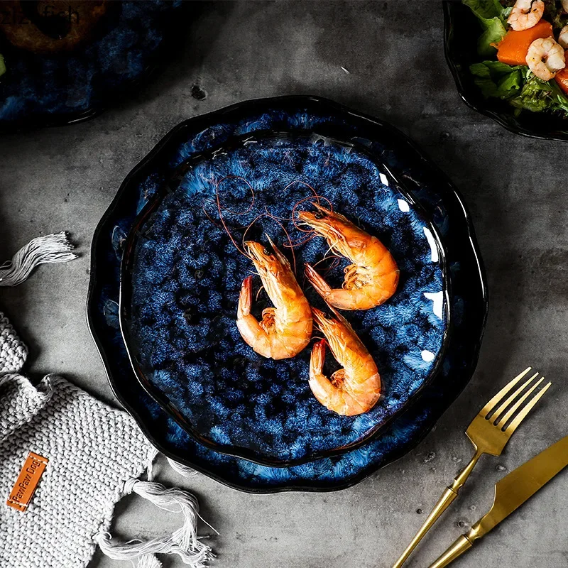 창의적인 불규칙한 세라믹 식기, 수프 그릇, 샐러드 그릇, 디저트 접시, 깊은 접시, 생선 접시, 조미료 접시, 전문 식기