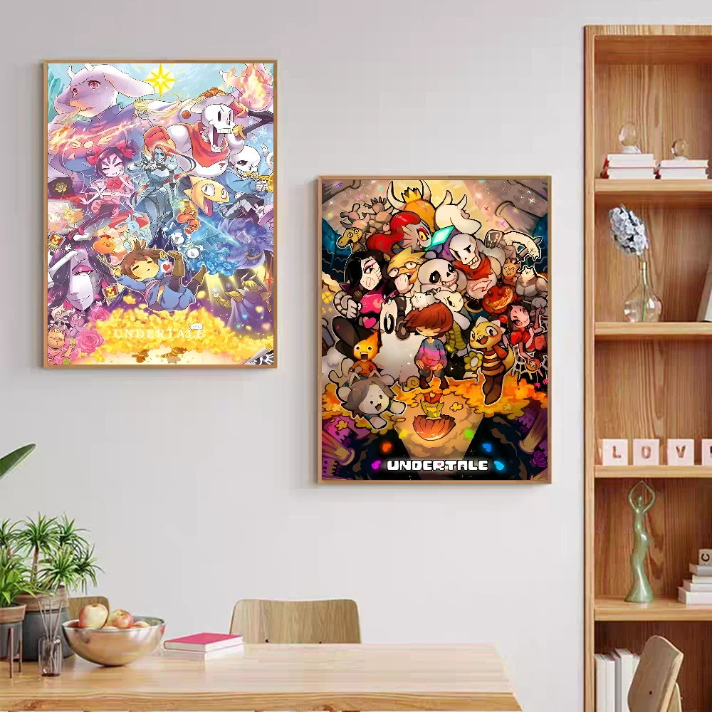 Anime Designs Game Undertale Vintage Posters Sticky Retro Kraft Paper Sticker DIY Room Bar Cafe Kawaii Room Decor anime stickers anime poster vintage posters