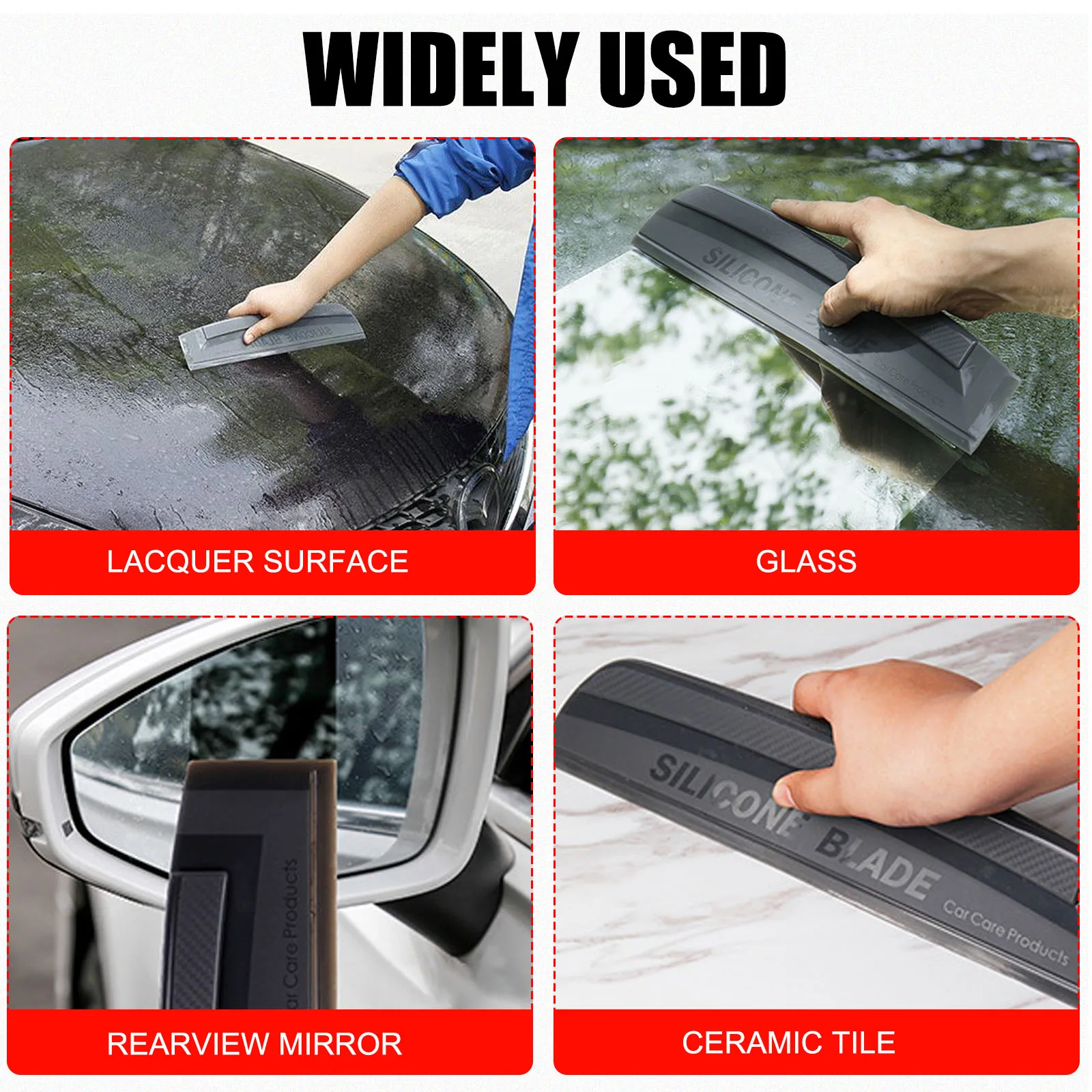Silicone Blade Car Wash Water Wiper Soap Scraper Squeegee Auto Window  Cleaner Silica Gel Integrated Moulding Durable - AliExpress