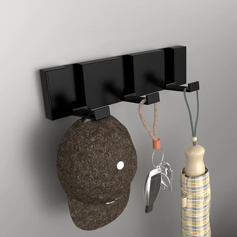 Description Picture 6 of itemFolding Door Hooks Towel Hanger Nail Free Punch Wall Rack  Hook Coat Clothes Holder for Bathroom Kitchen Accessories