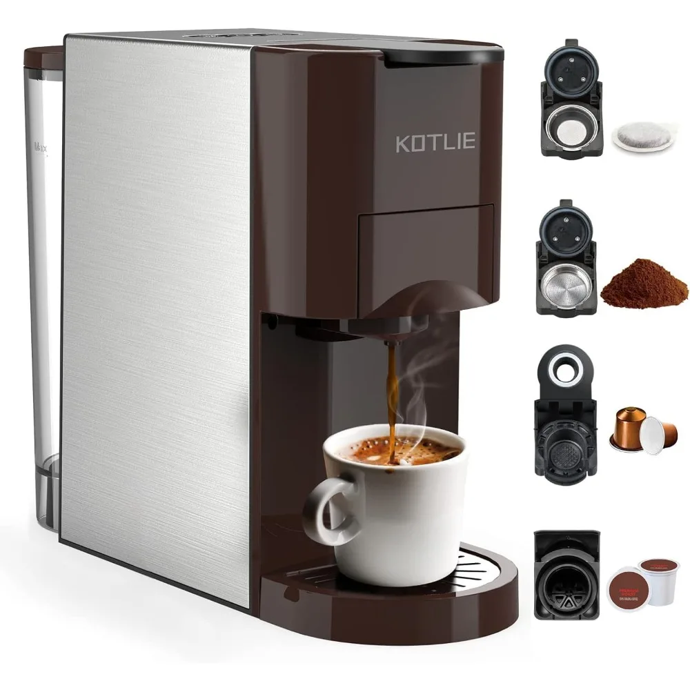 

Кофемашина Эспрессо 4 в 1 для Nespresso Original/Золотые/Starbucks и 44 мм японские кофейные капсулы, Автоматическая Коричневая кофеварка