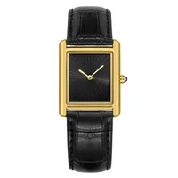 Nouvelle montre carrée classique pour hommes femmes conception Simple à deux mains bracelet en cuir de mode montres à Quartz étanches livraison directe 3