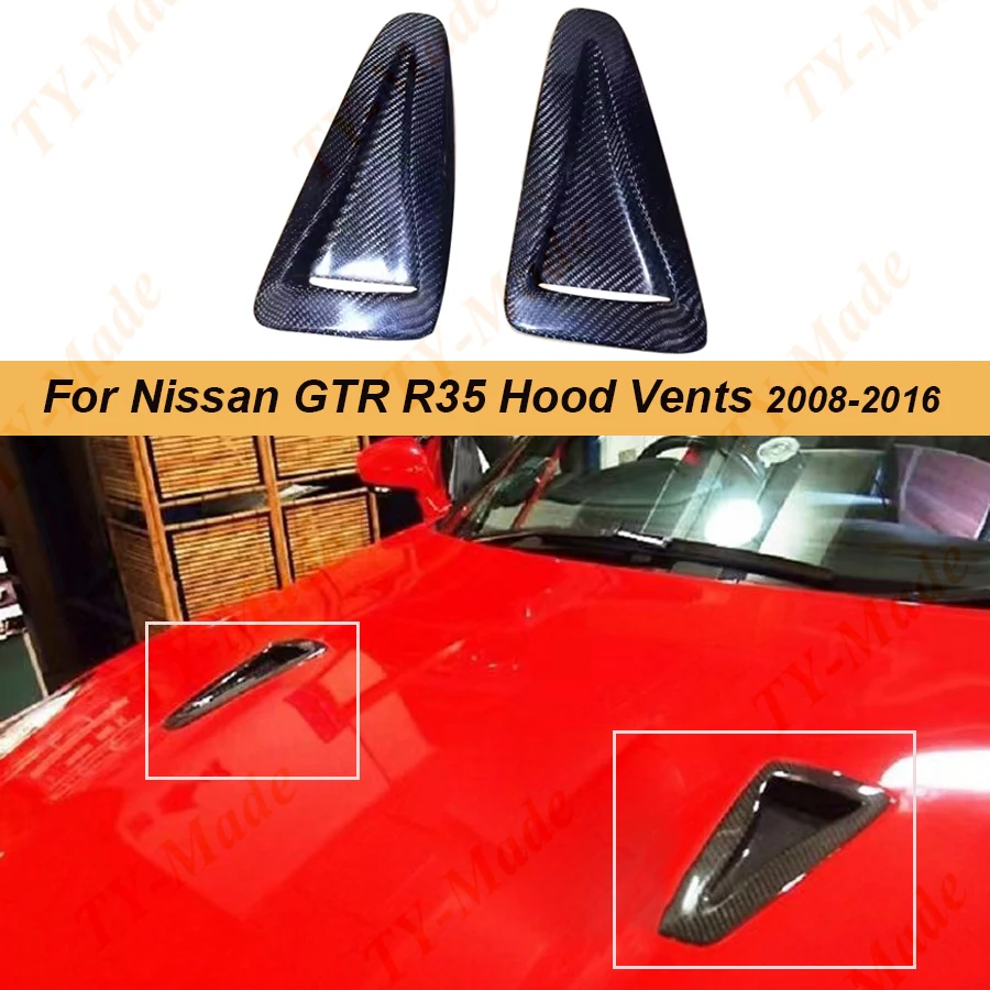 Gtr R35 Real Carbon Fiber Car Hood Vents Scoop Sostituzione Parti Modificate Coperchio Di Ingresso Del Cofano Esterno Adatto Per Nissan Gtr R35