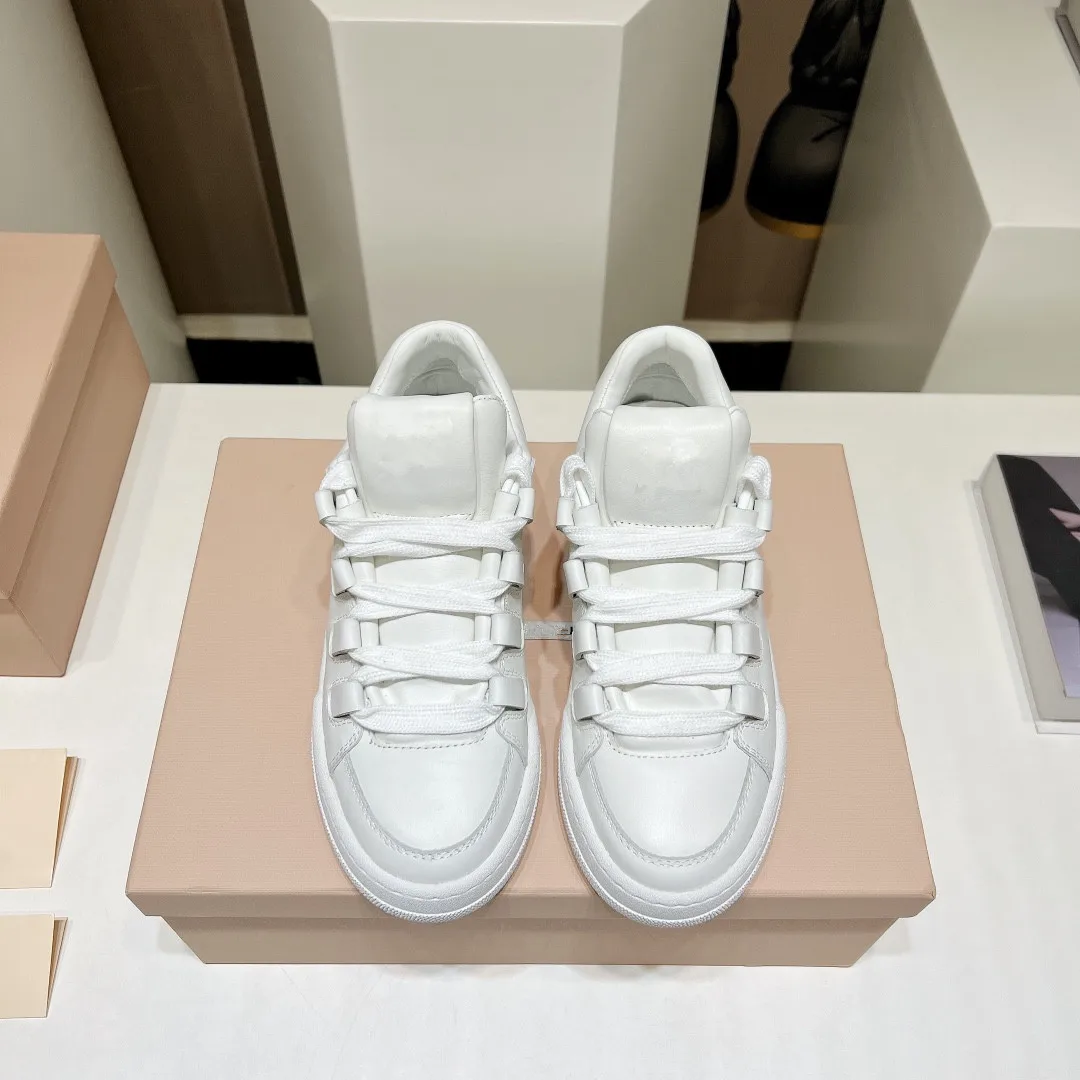 

Little White Shoes Women's 2023 Summer New Thick Sole Lace Up Round Head Daily Fashion Casual Sports Board Shoes