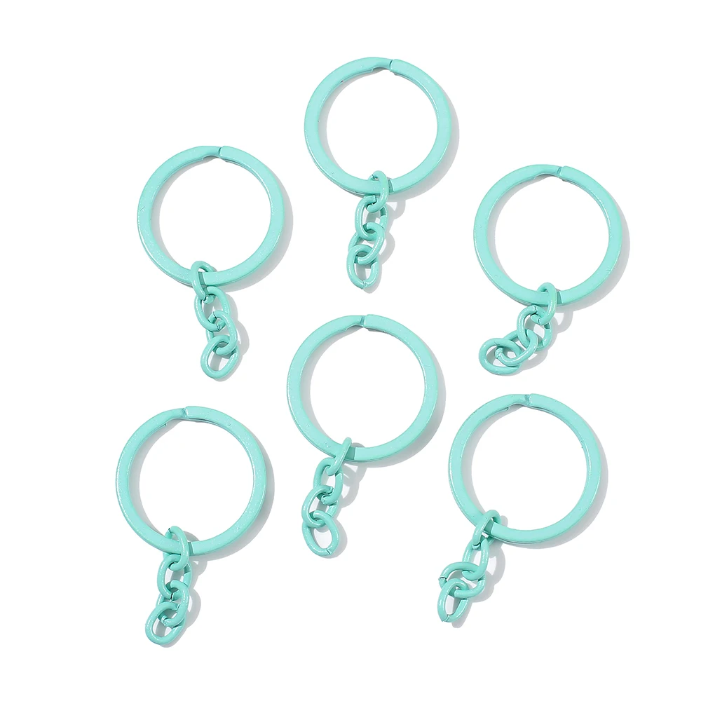 30 Llaveros Redondos DGHAOP - Doble Cara Con Borde Metal Para Identificación