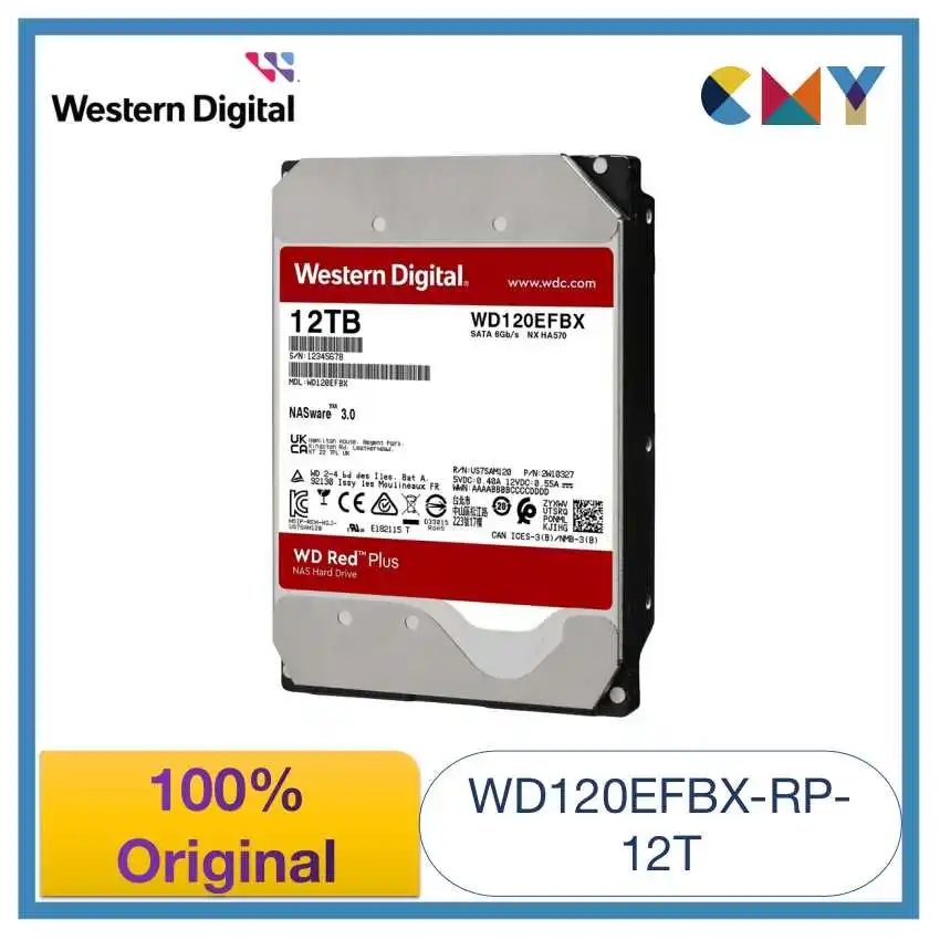 

100% Original Western Digital WD Red Plus 12TB 3.5 HDD NAS Internal Hard Drive SATA 7200 rpm WD120EFBX