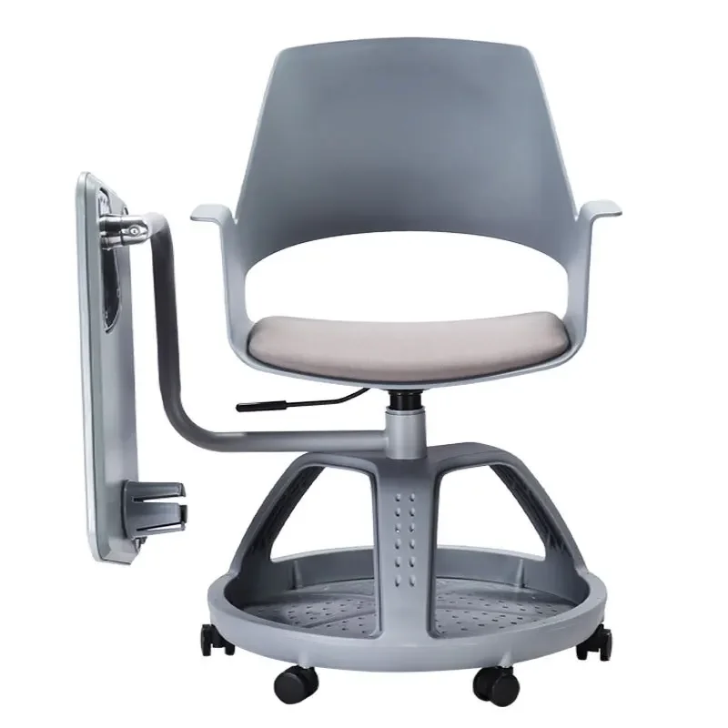 

360 swivel student desk plastic tablet wheel training meeting conference chair school chair with writing pad