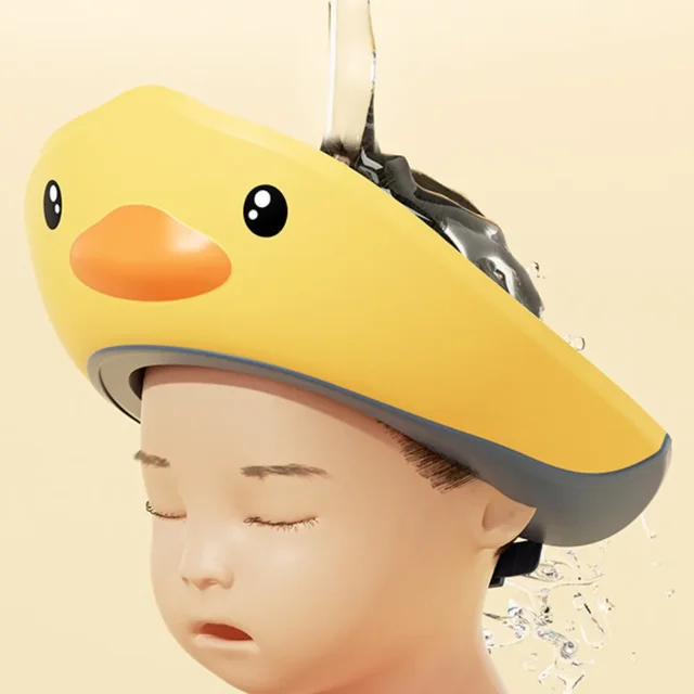 아기 조절식 목욕 샤워 캡, EVA 방수, 어린이 샴푸 모자, 눈 귀 보호 귀마개, 머리 세척