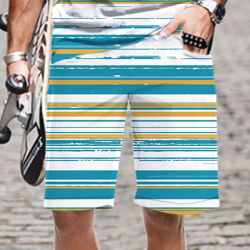 

Men's Shorts Beach Plaid Stripe Pattern Funny Mens Clothing Comfortable Casual Man Fashion Summer Swimming Streetwear Men/Women