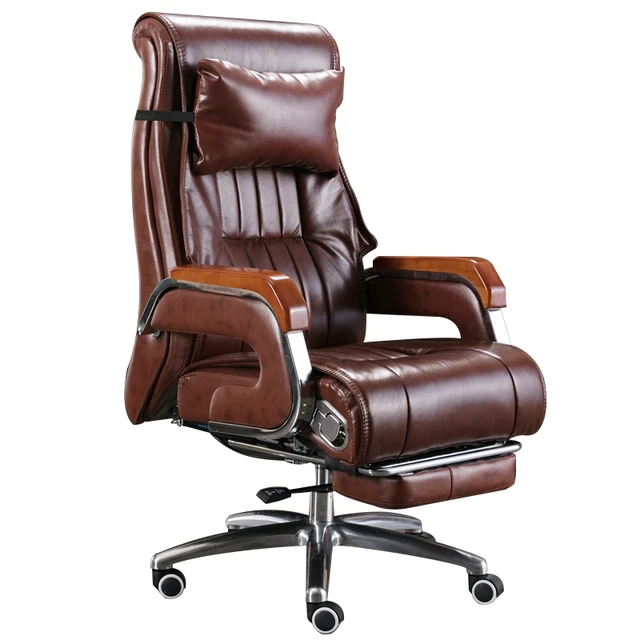 Home Genuine Leather Office Chair Advanced Bedroom Massage Office Chairs Multifunction Silla Gamer Commercial Furniture JW50GY 2
