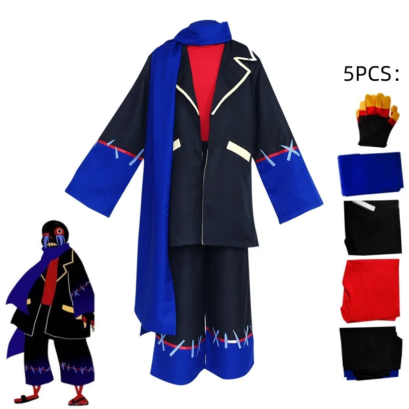 

Game Undertale Frisk Cosplay Costume Men Women Uniform Coat Base Shirt Pants Scarf Gloves Suit Halloween Anime Party Outfit