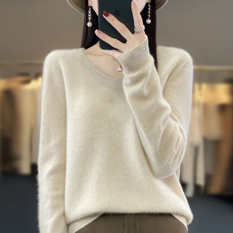 

Winter Knitted Wool Jumper Designer Sweater Long Sleeve Knit Y2k Top For Female Woolen Sweaters Women Pullovers Jersey