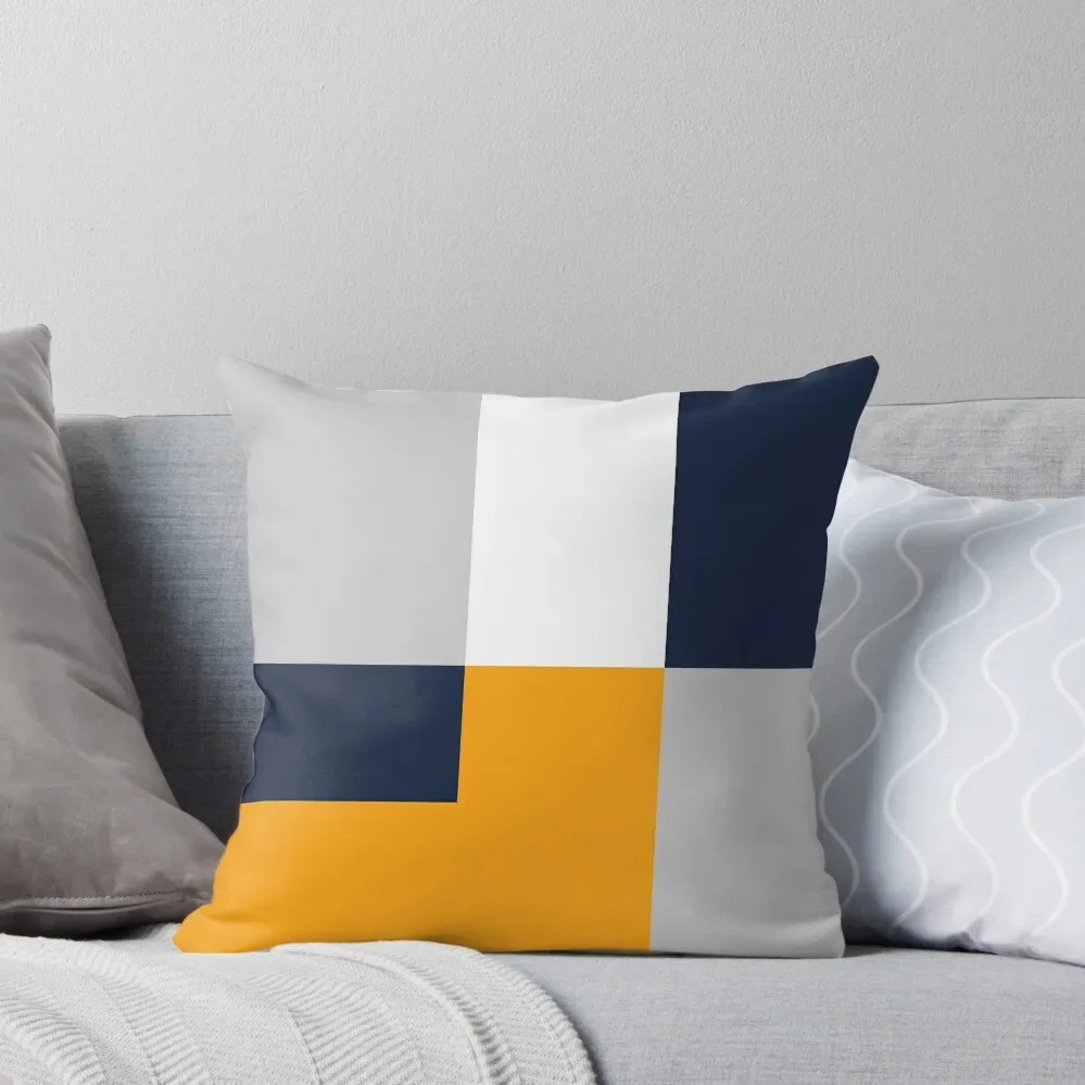 

Modern Color Block - Navy, Grey and Yellow Throw Pillow christmas supplies Cushions For Children