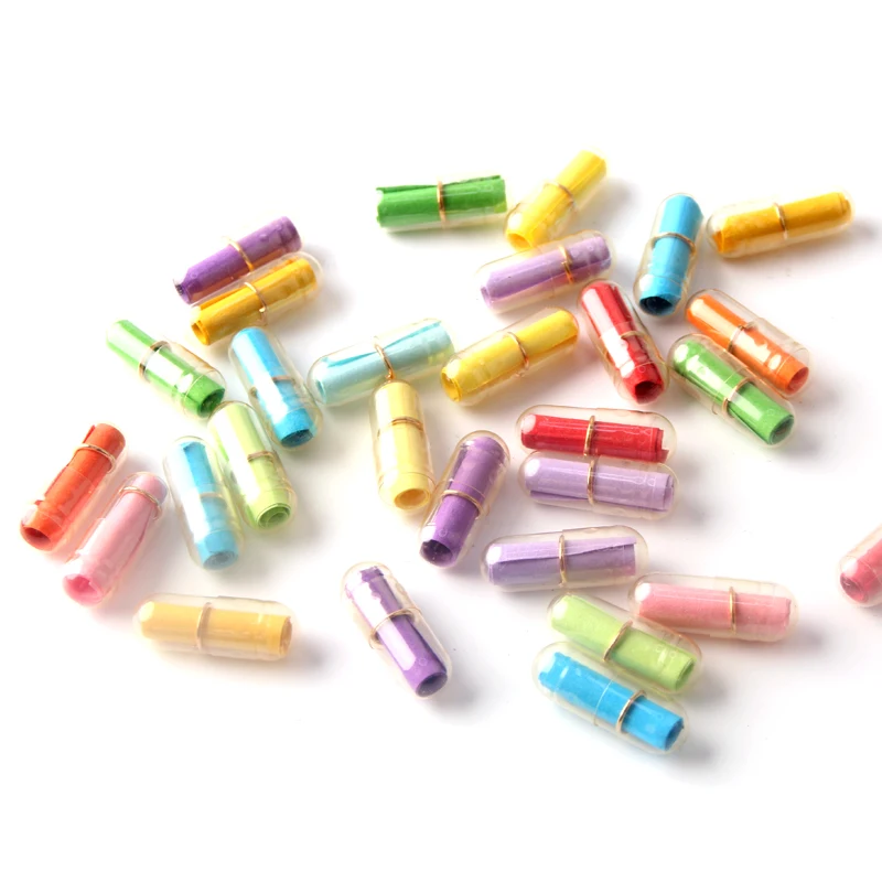 Message Letter Capsules 50Pcs Clear Wish Bottle Blank Letter Paper Envelope Capsule