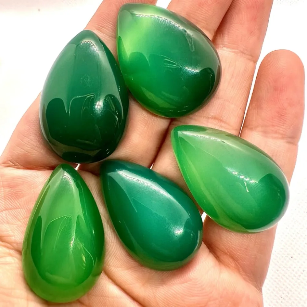 Green Agate Stone water drop pendant for Diy Jewelry women accessories necklace with Stones Big female 5pc amulet charms