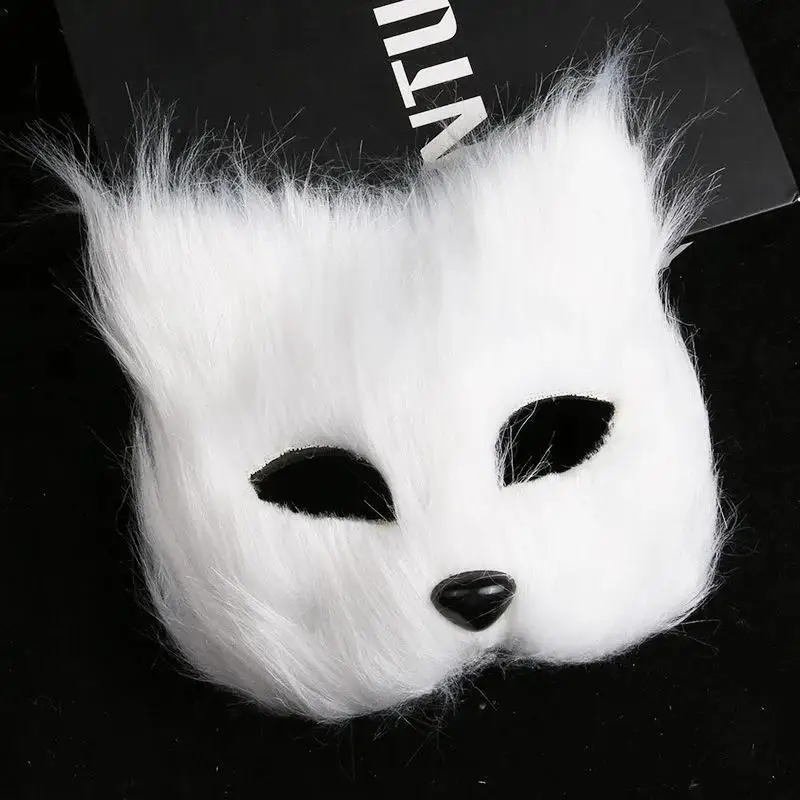 Sexy Imitation Toys Furry Fox Shape Face Mask Animal Cat Hair Halloween Cosplay Carnival Party Mask Masquerade Props Head Cover
