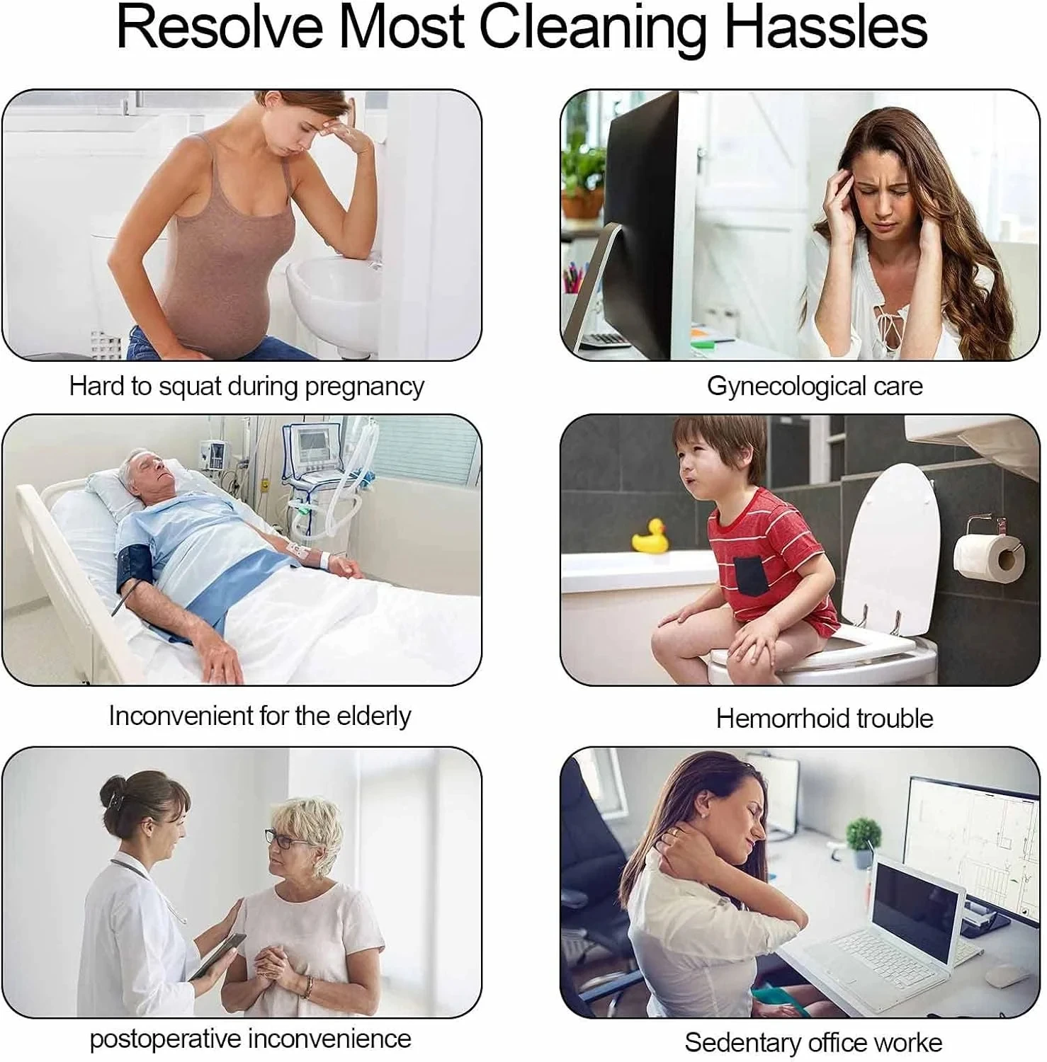 WC pieghevole Lavabo per allattamento Maternità Donne incinteBidet Glutei privati Sedile per sciacquone Comodo sollievo dal dolore Sicuro e igienico - immagine 6