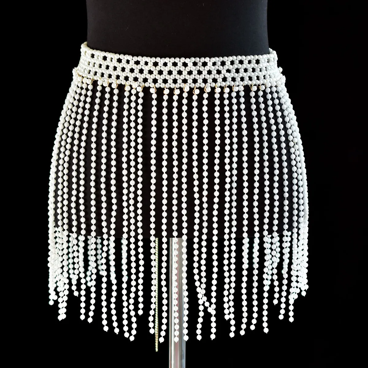 Waist Jewelry Handmade Beading With Imitation Pearl Tassels Belly Dance