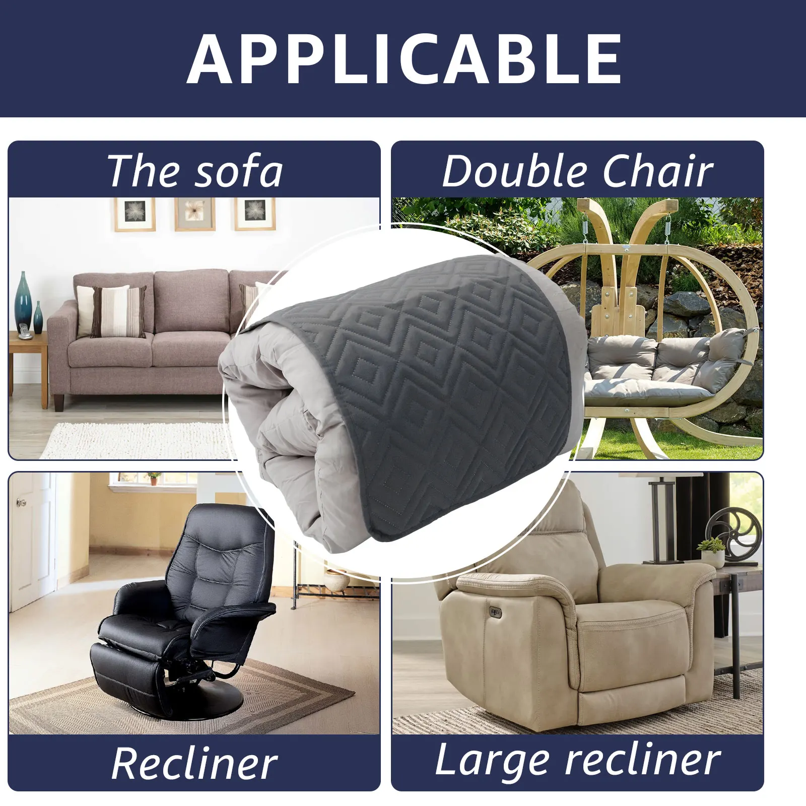 3Pcs Recliner Headrest Protector Polyester Waterproof Sofa Headrest Cover Anti Cat Scratching Mat Furniture Protector for Home 6
