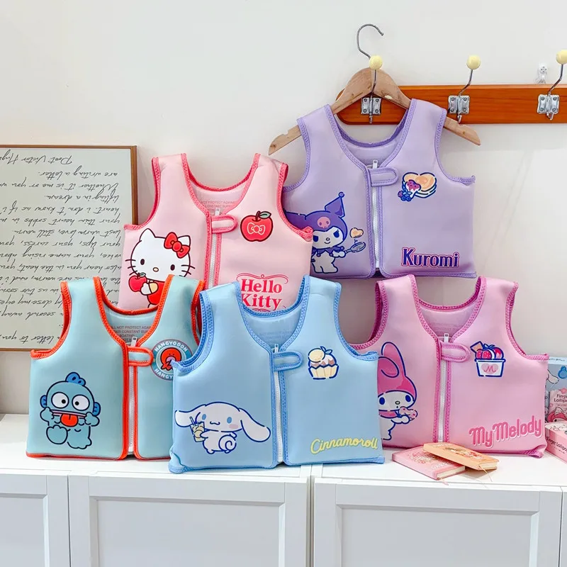 

3 комплекта Sanrio подлинные детские не надувные плавучие майки, Детские купальники для начинающих, купальники Kuromi Hello KT