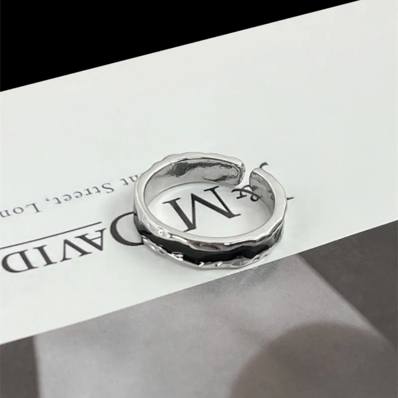 Retro Drop Glaze Irregular Rings Adjustable Couple Rings For Man Woman Punk Gothic Y2K Jewelry Gift
